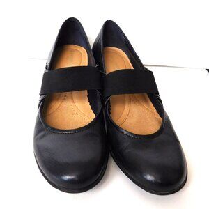 Naturalizer SZ 9 N   Dark Blue Mary Janes Ande   N5 Comfort Wedge  Elastic Strap